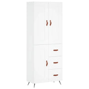 Credenza | Madia | Buffet da pranzo | Armadio da pranzo Bianca 69,5x34x180 cm in Legno Multistrato