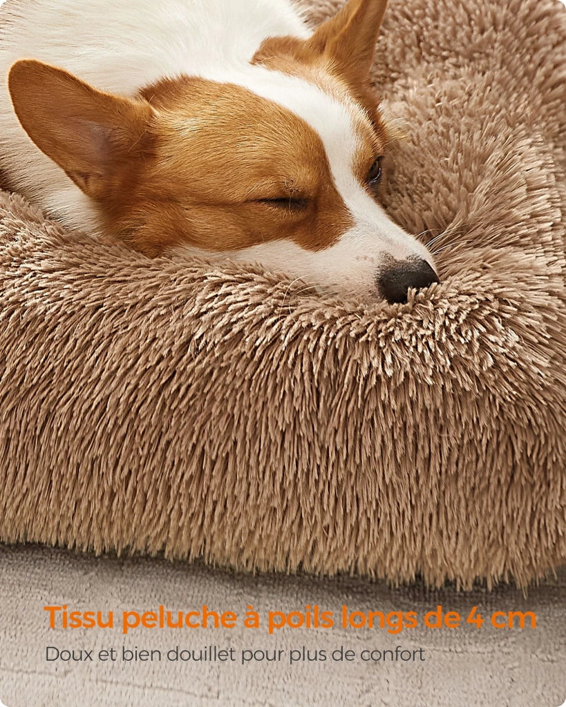 Cesta per cani divano letto per animali domestici imbottitura morbida cuscino per cani lavabile in lavatrice 110 x 73 cm marrone 12_0006804