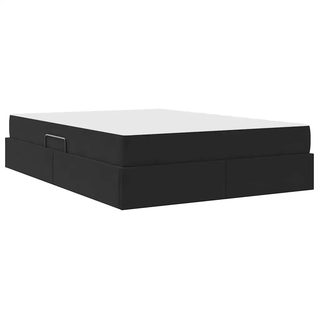 Letto con contenitore e materasso Nero 140 x 190 cm Velluto 3399720