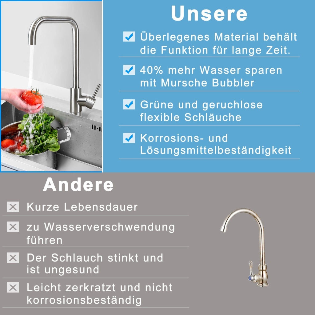 ZMH Miscelatore in acciaio inox con miscelatore girevole a 360°