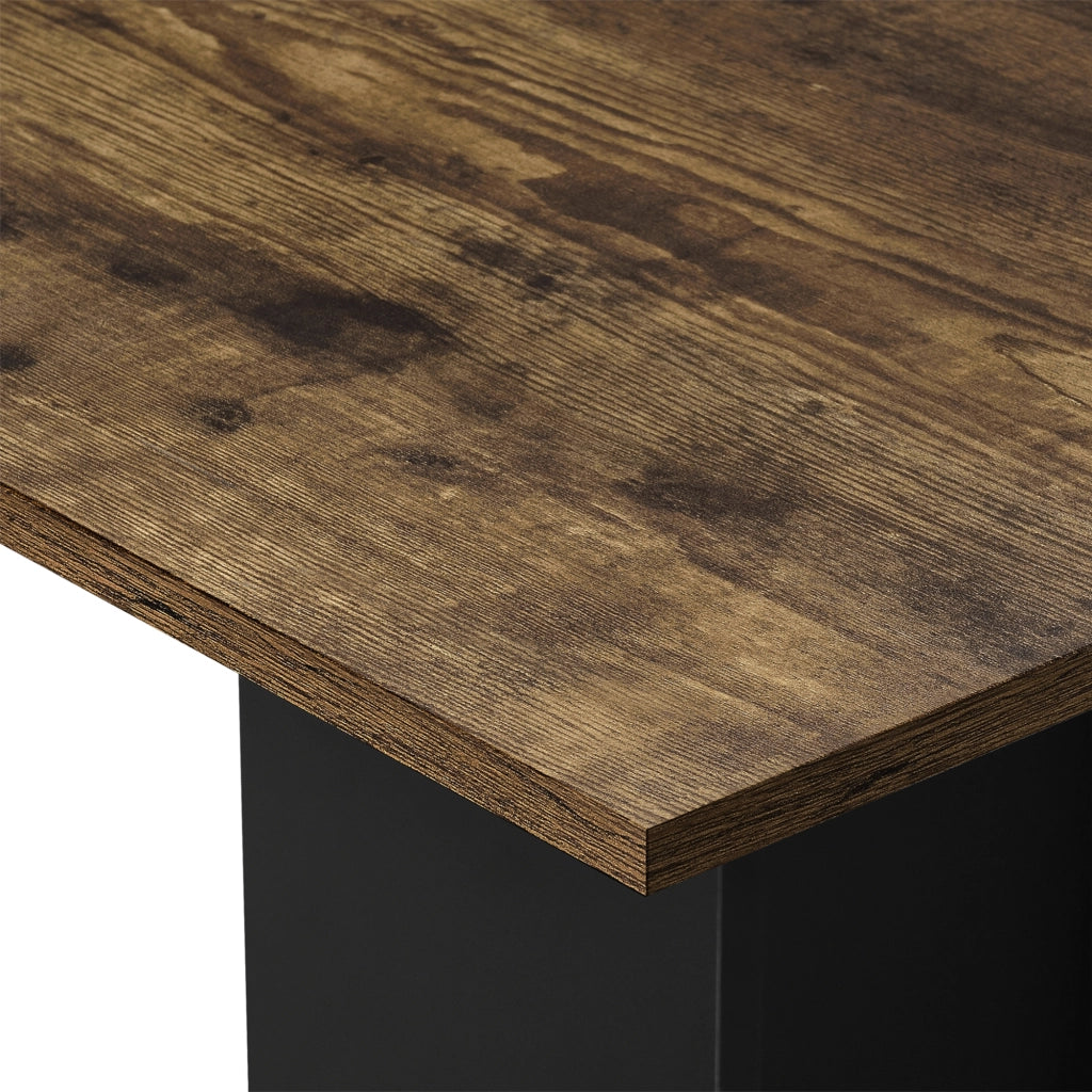 Tavolo Quadrato Lindesnes da Cucina Pranzo Bar 65 x 65 x 78 cm - Effetto Noce / Nero [en.casa]