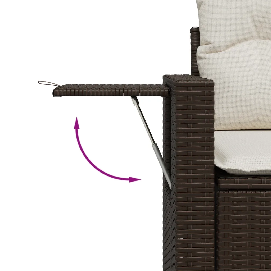 vidaXL Set Divani da Giardino 8 pz con Cuscini Marrone in Polyrattan