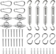 Set di fissaggio per tende a vento 48 pezzi - carrucola pesante in acciaio inossidabile - accessori per tende a vento quadrata triangolare