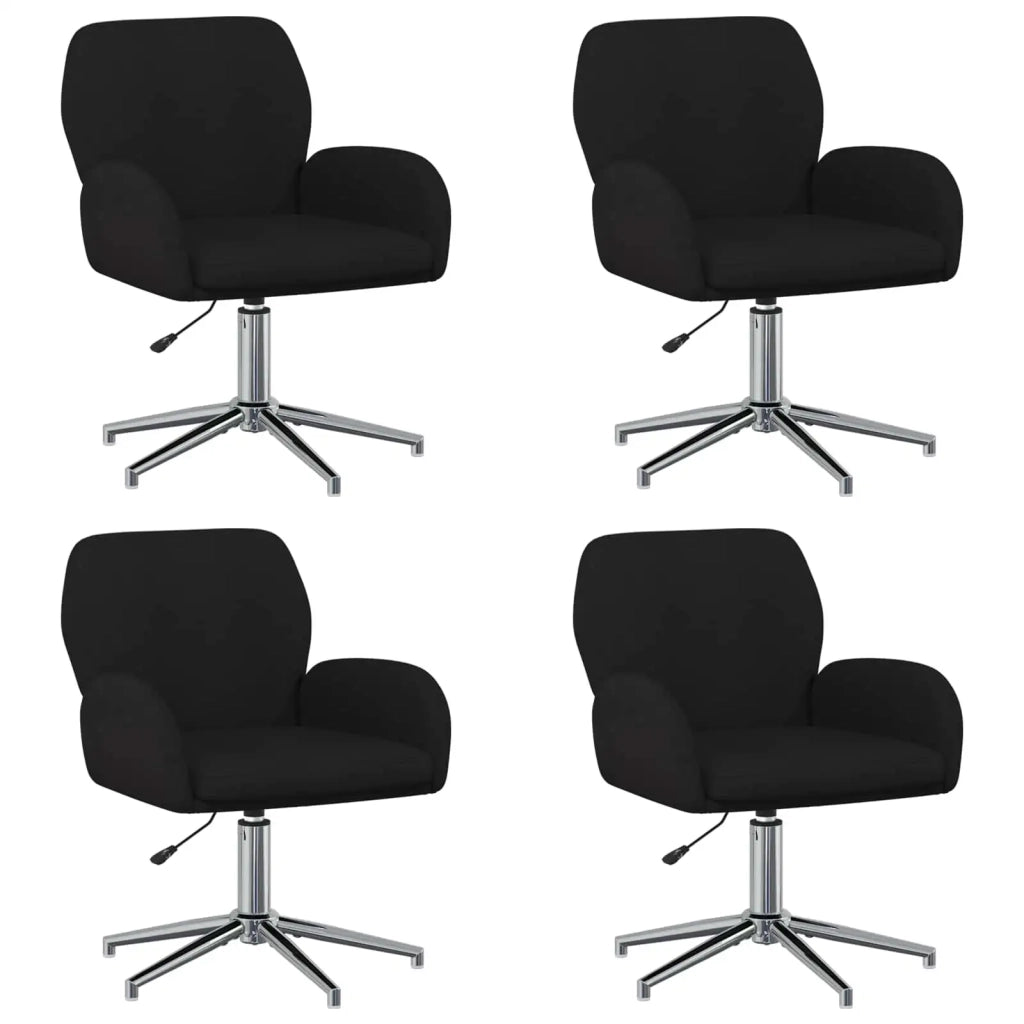 Sedie da scrivania girevoli 4 pz 54 x 58 x 90 cm Nero Tessuto 3428305