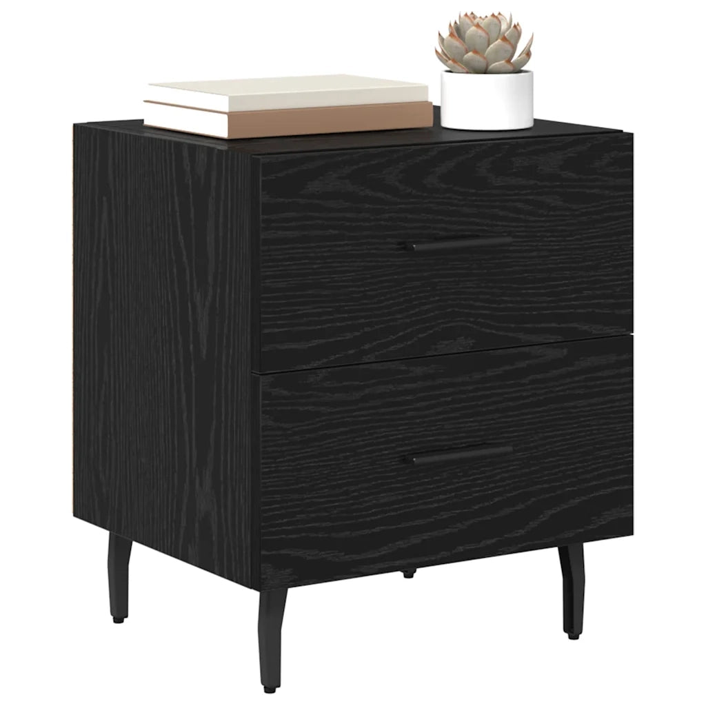 Armadio da Notte 2 pcs Rovere Nero 40 x 35 x 47,5 cm