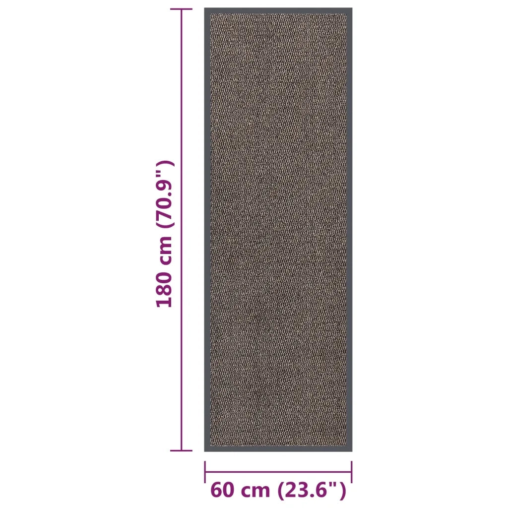 Zerbino | Tappetino Trapuntato 60x180 cm Marrone Scuro