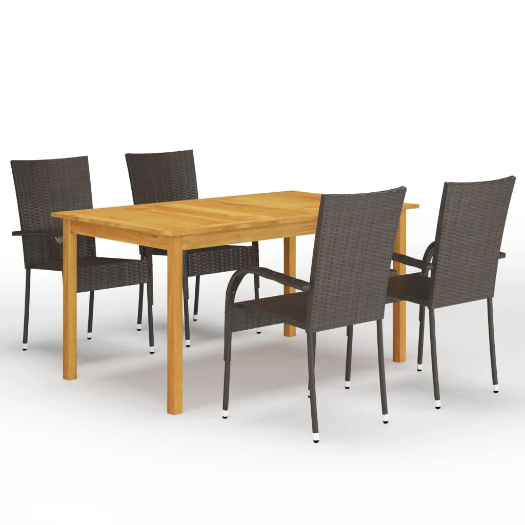 Set da pranzo da giardino marrone da 5 pezzi 02_0013811