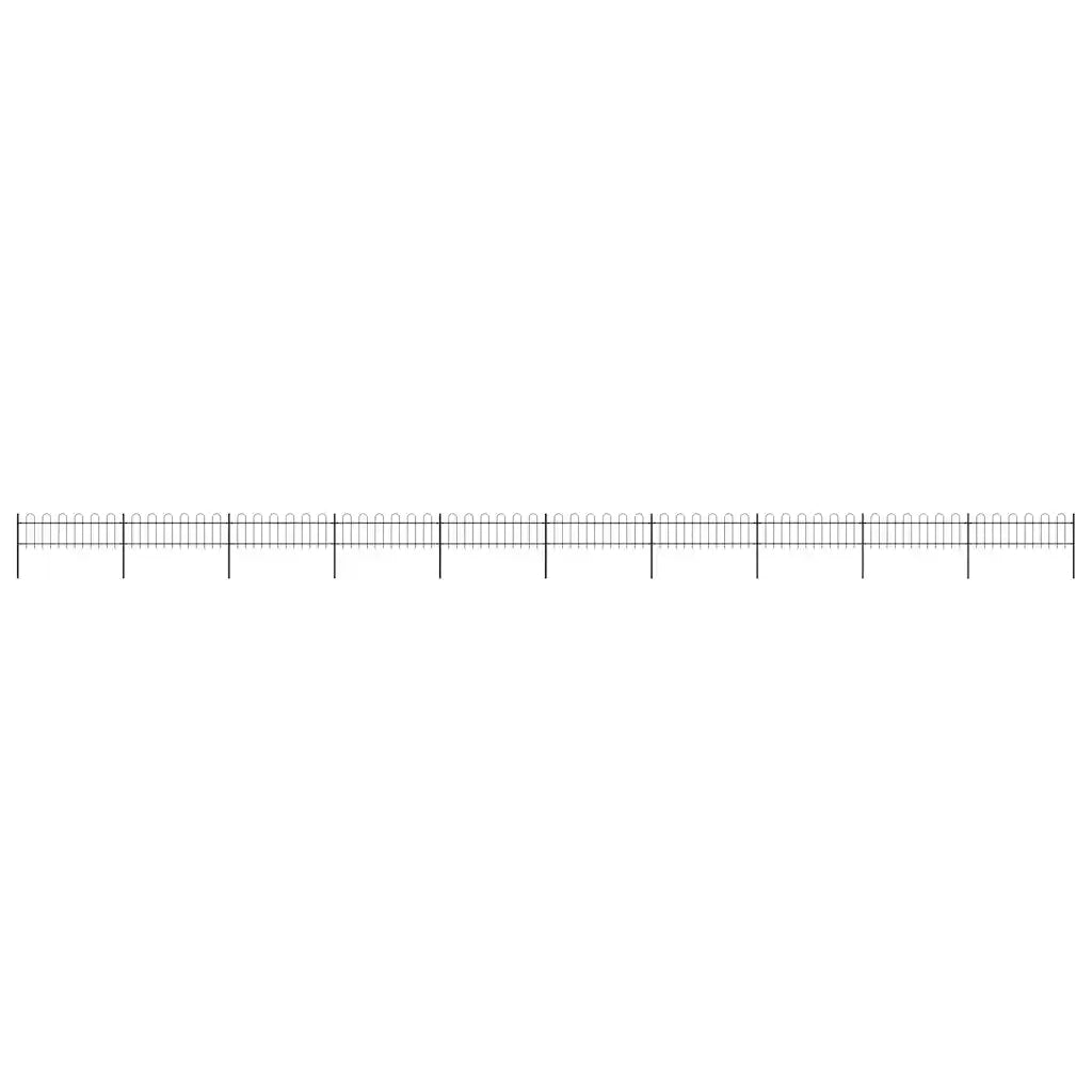 Recinzione da Giardino con Parte Superiore ad Anello in Acciaio 1673x60 cm Nero 277647