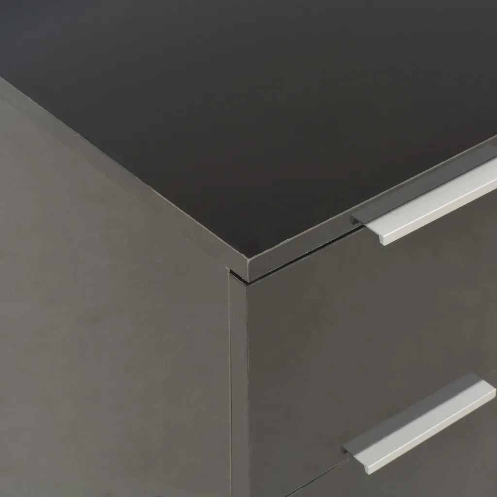 Credenza Nero Lucido 60x35x80 cm in Legno Multistrato 283713