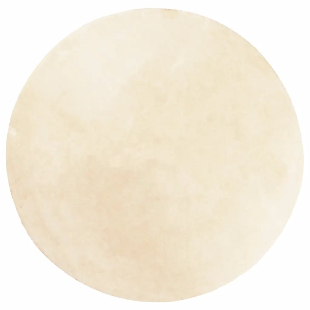 Tappeto a Pelo Corto HUARTE Morbido e Lavabile Crema Ø 80 cm 375046