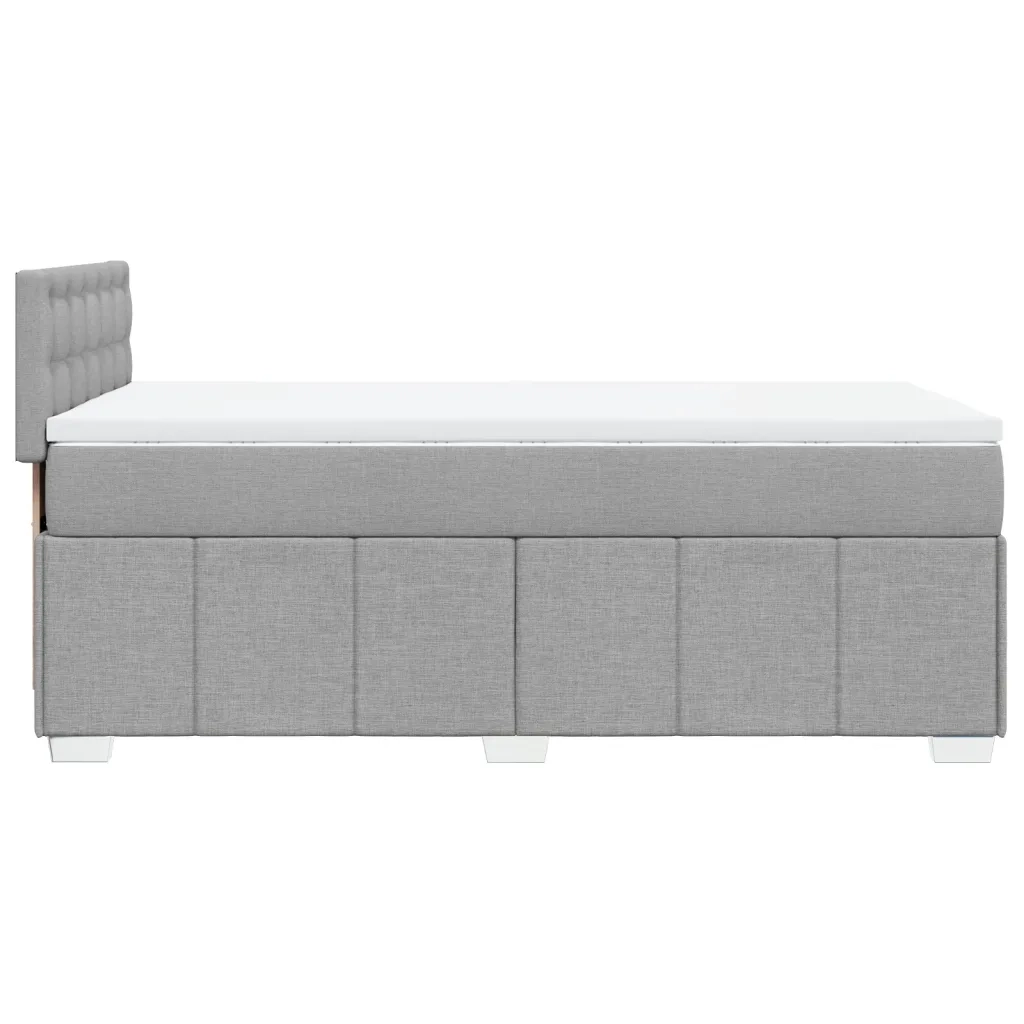 Giroletto a Molle con Materasso Grigio Chiaro 90x200 cm Tessuto