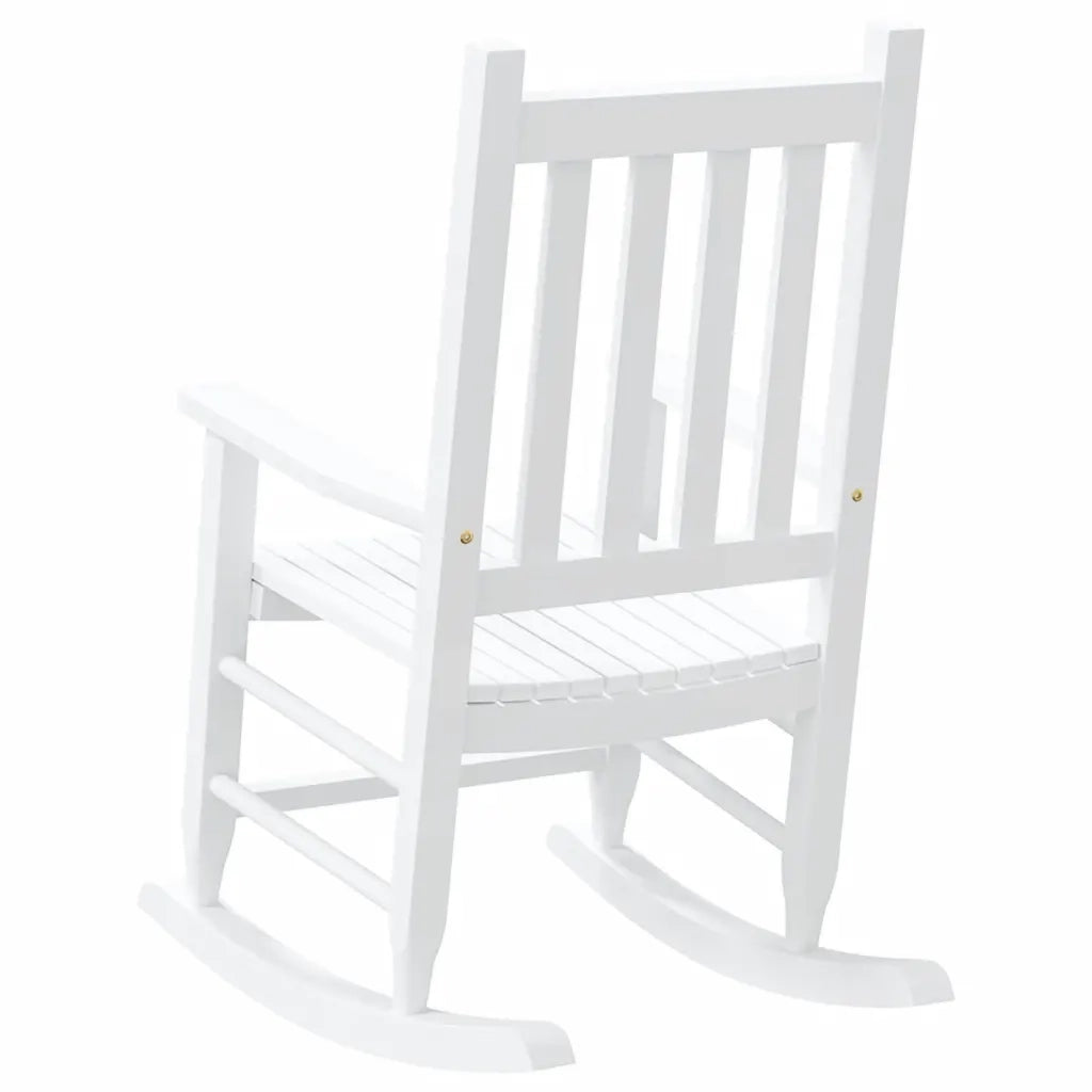 Sedie a Dondolo per Bambini 2 pz Bianche Legno Massello Pioppo CFW6065298