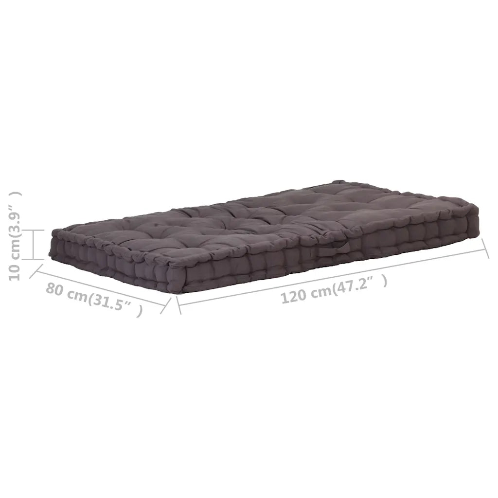 Cuscino per pallet | Cuscini per sedie e Pavimento in Cotone 120x80x10 cm Antracite