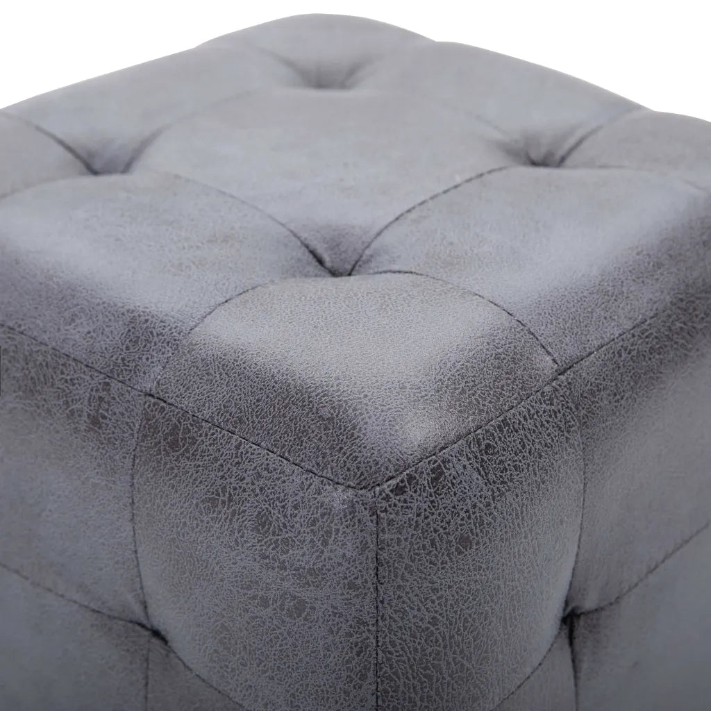 Comodini 2 pz Grigio 30x30x30 cm in Similpelle Scamosciata cod mxl 30912