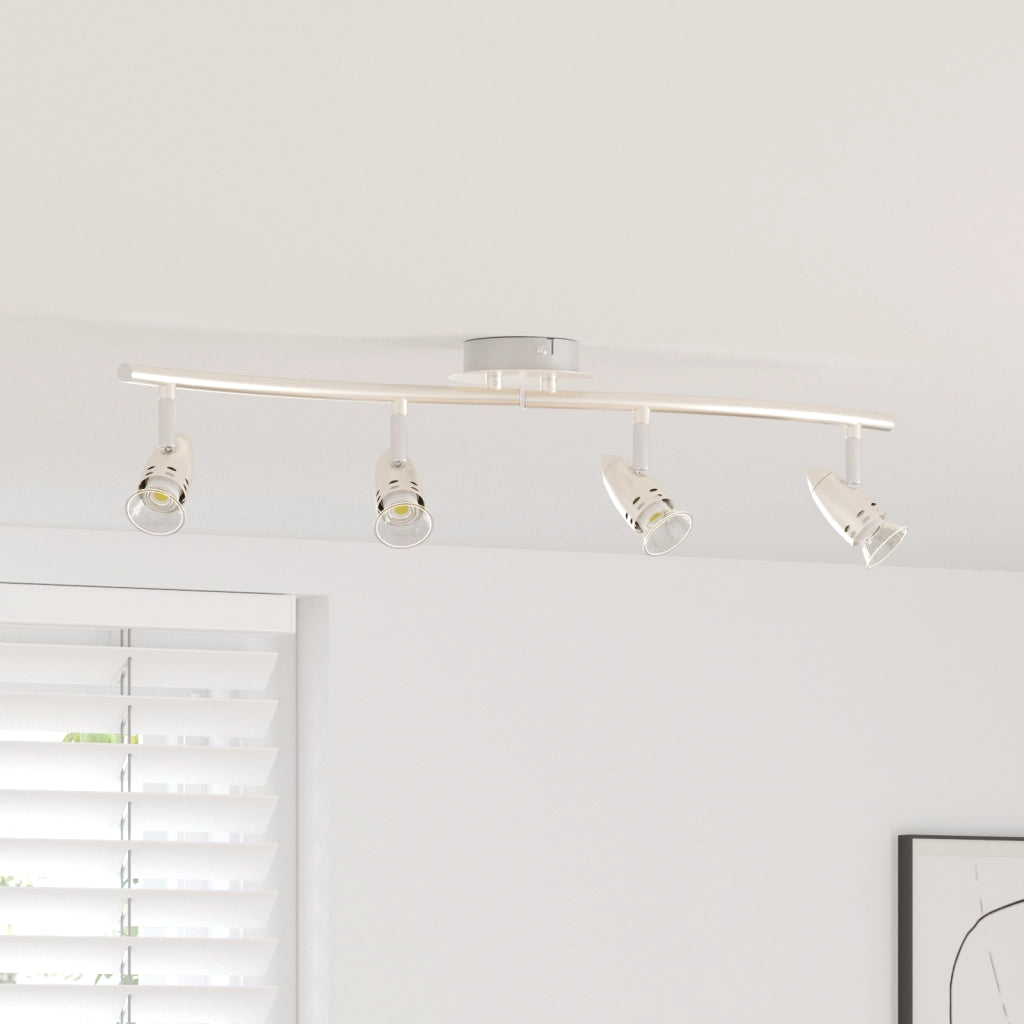 Faretto da soffitto regolabile a 4 vie Nichel opaco GU10