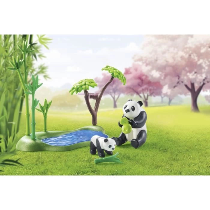 PLAYMOBIL 71762 Giardino asiatico con famiglia di panda