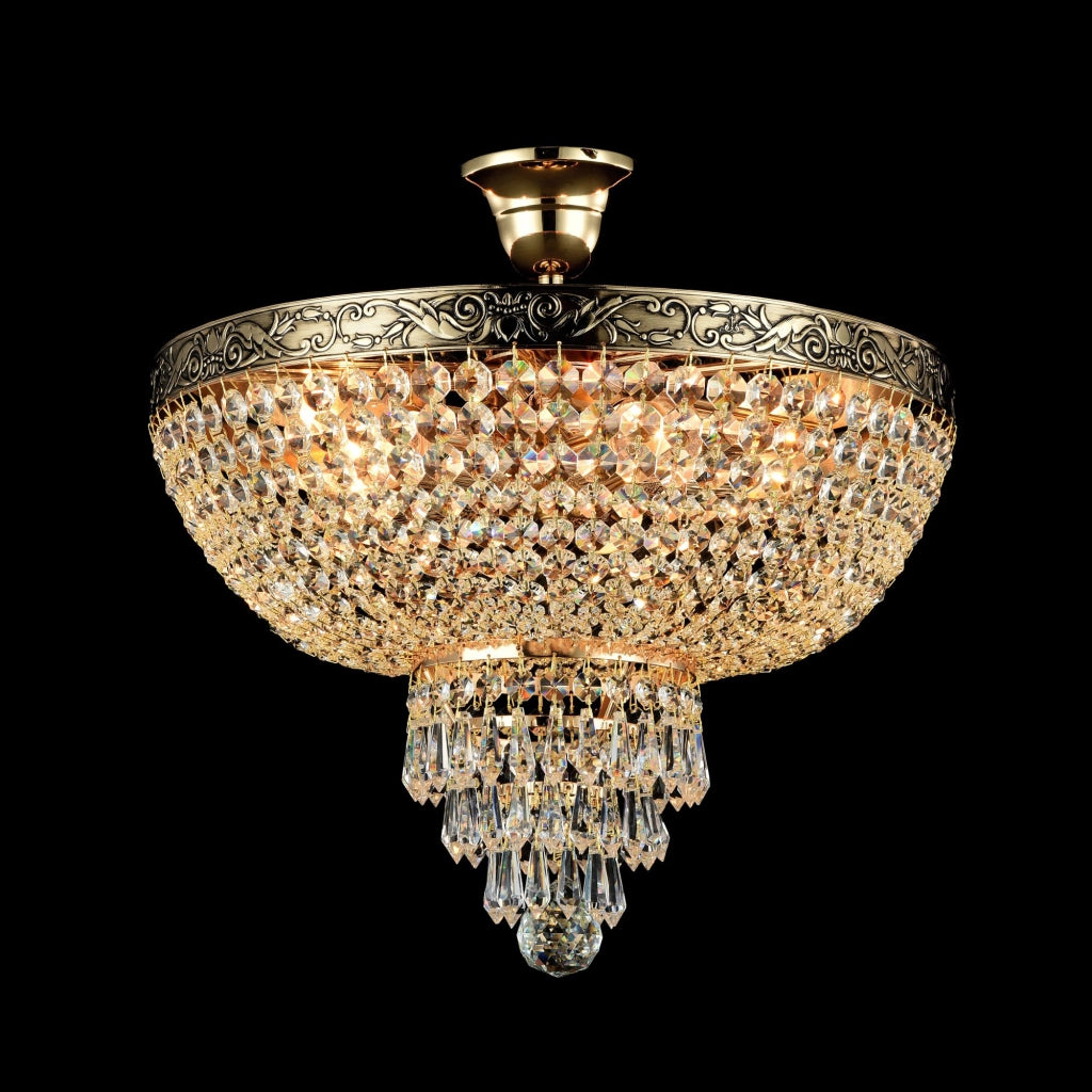 Maytoni Plafoniera contemporanea Palace 5 luci E27 oro antico metallo cristallo