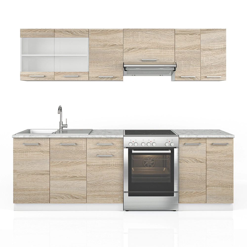 Vicco Cucina componibile Sonoma 240 cm , PL Marmo