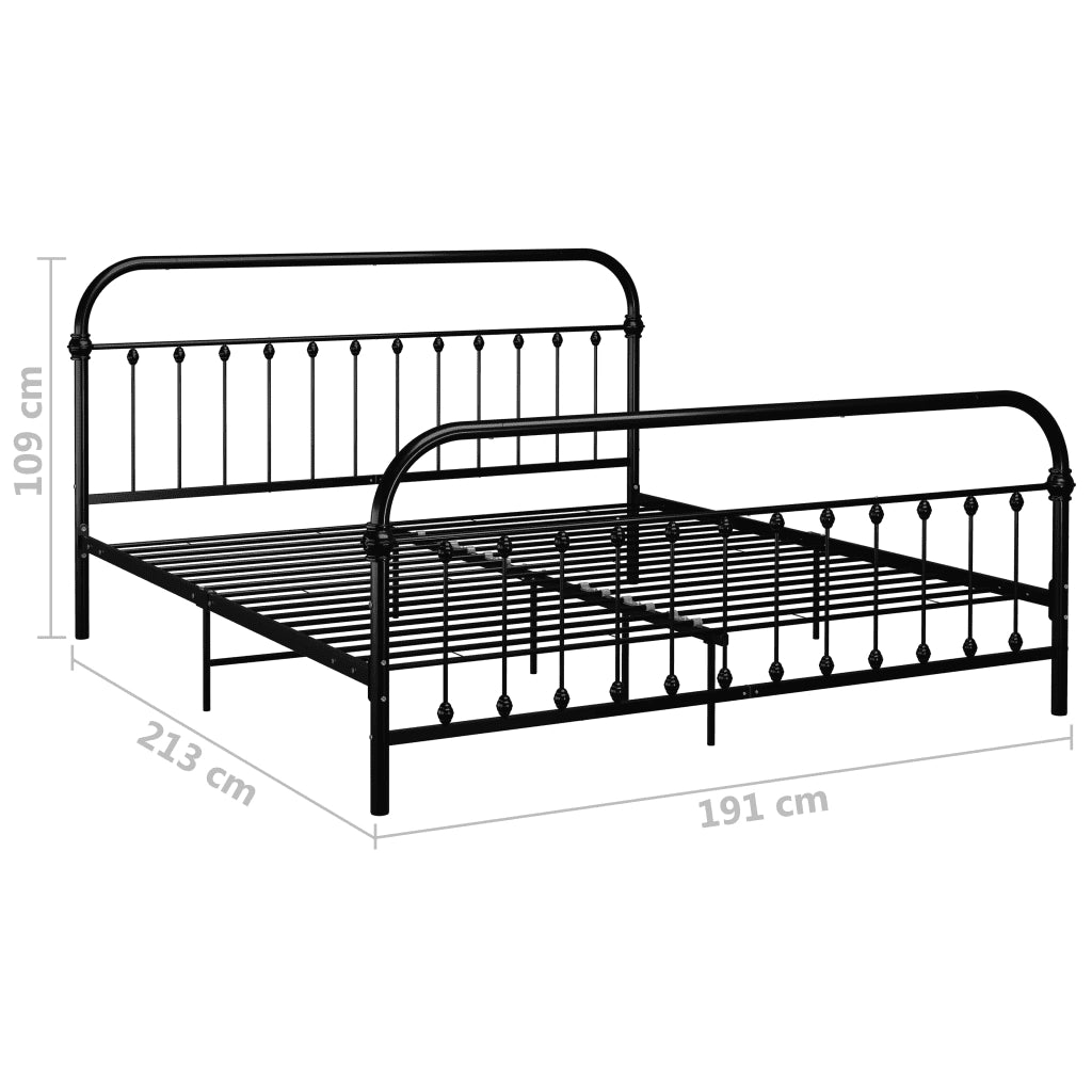 Giroletto-Struttura Letto Nero in Metallo 180x200 cm 115937