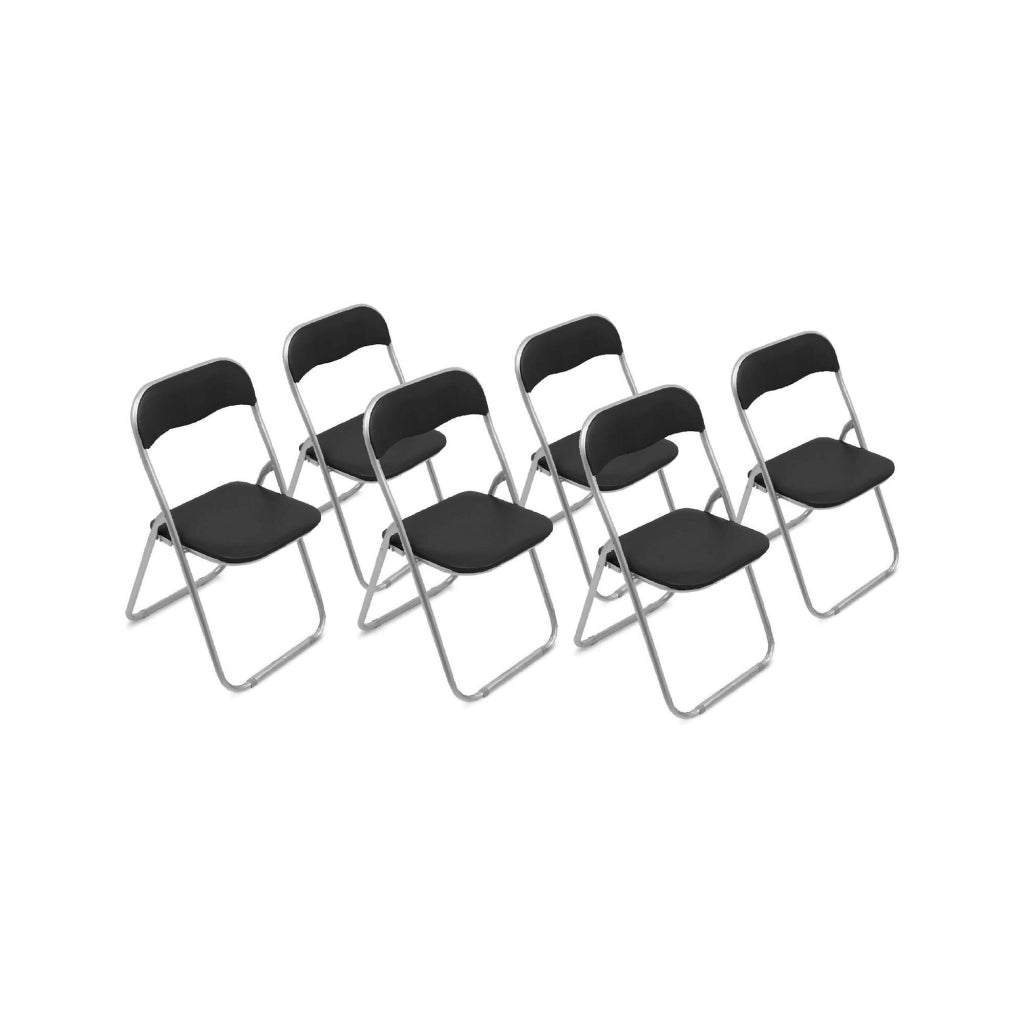 Set di sei sedie Antenore, colore nero, Misure 43 x 47 x 78 cm