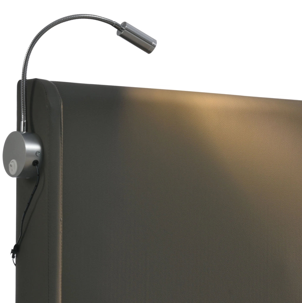 Letto contenitore 180x200 cm con LED, 2 porte USB e testiera imbottita