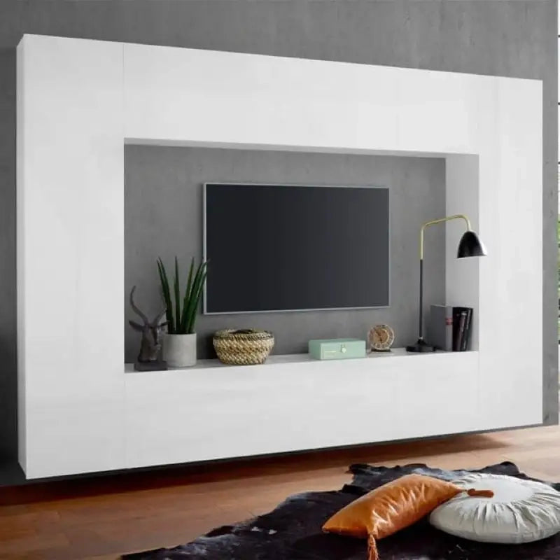 Parete attrezzata soggiorno porta TV 2 colonne pensile sospeso Joy Mold