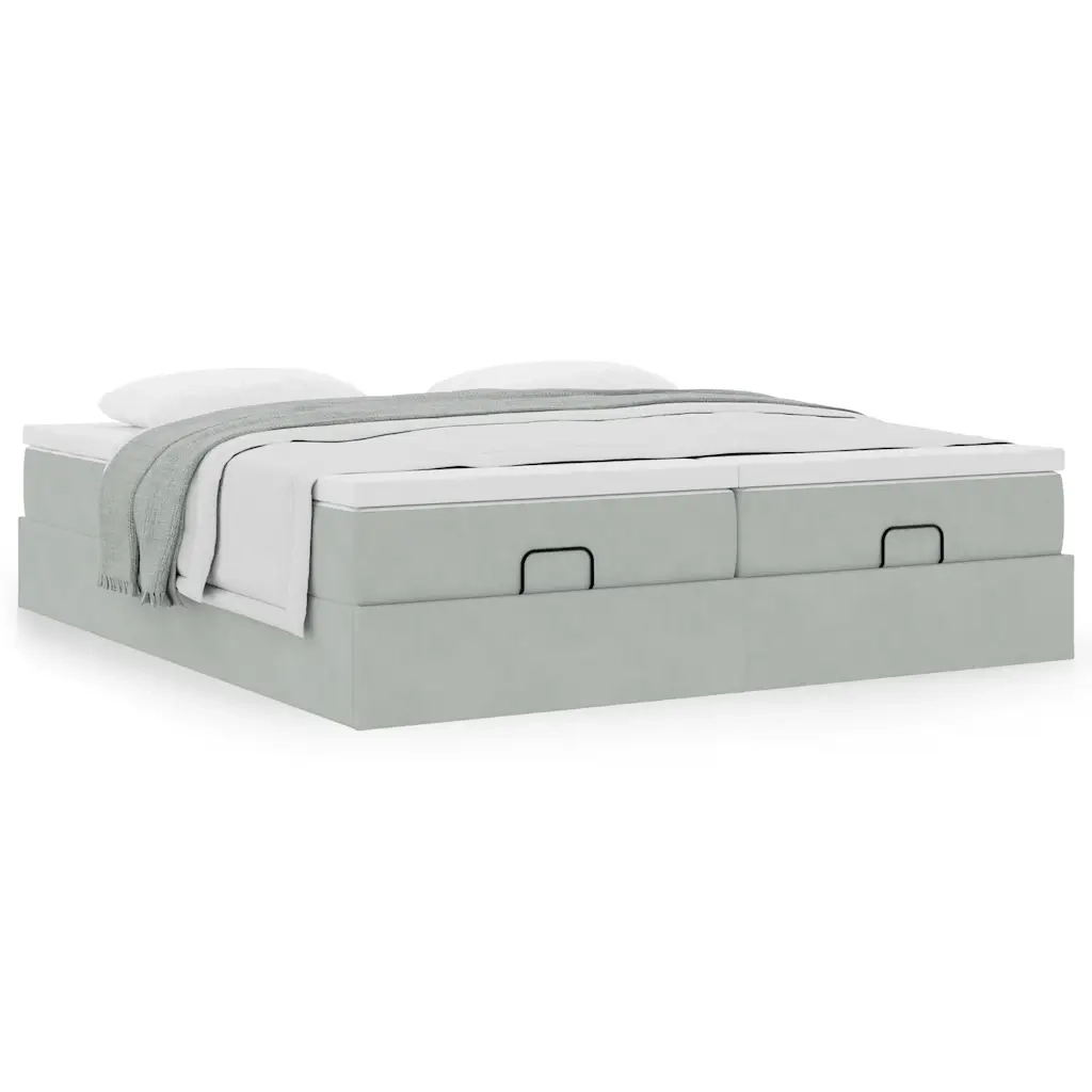 Struttura Letto Pouf con Materassi 160x200 cm in Velluto 3311255