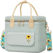 Borsa Insolata Grande per Donne con Disegno di Fiori Rari - Borsa con Molti Taschi e Cinturone Rimovibile per Lavoro/Picnic Regali di Natale per Donne