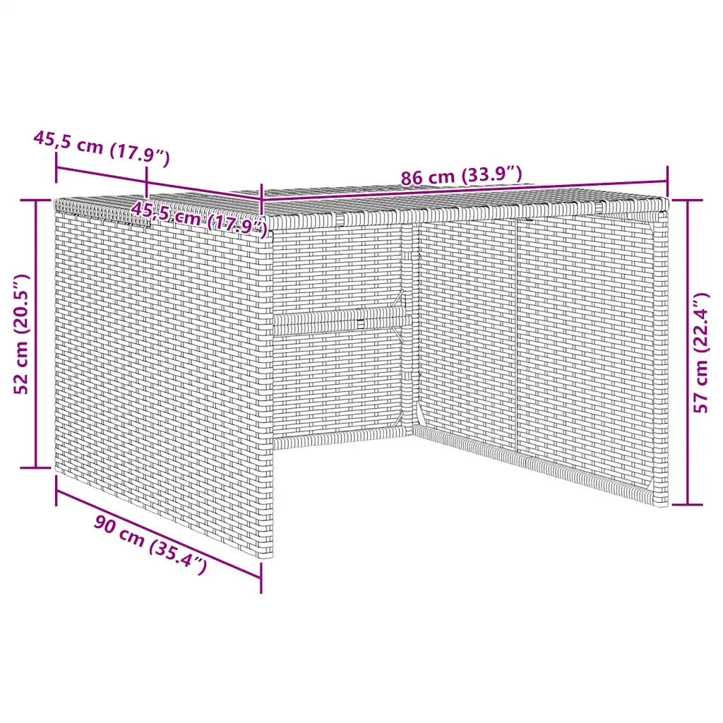 Garage per Robot Tosaerba Marrone 86x90x52/57 cm in Polyrattan 365405
