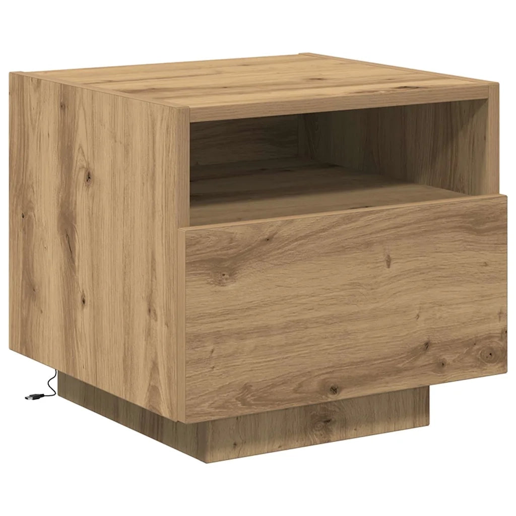 Set di 2 Comodini | Armadio da Notte | Mobiletto da notte Rovere artigianale 40 x 39 x 37 cm