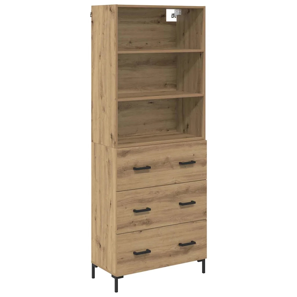 Credenza | Madia | Buffet da pranzo | Armadio da pranzo con cassetto Rovere artigianale 69,5 x 34 x 180 cm