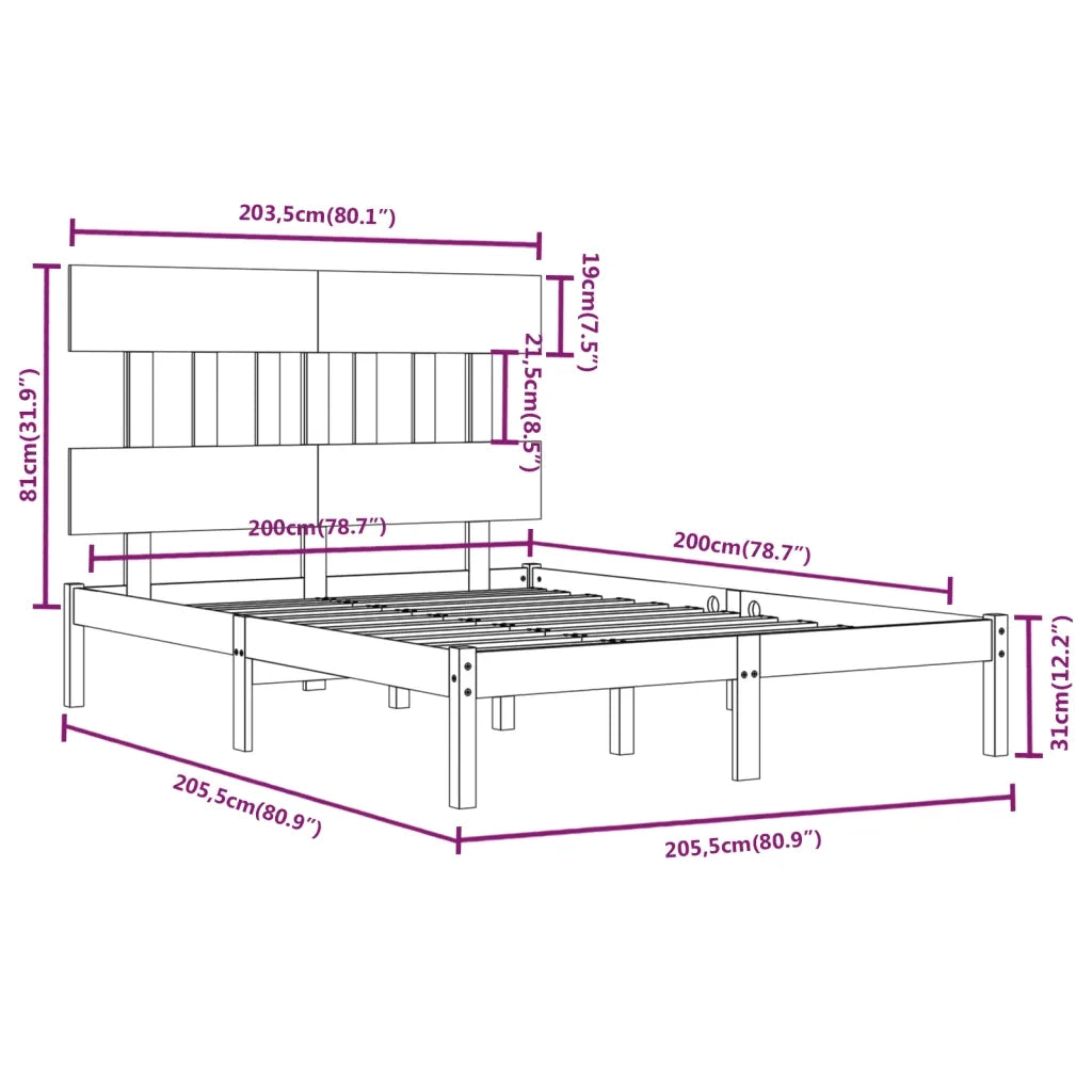 Giroletto senza Materasso Ambra 200x200 Legno Massello 3104761