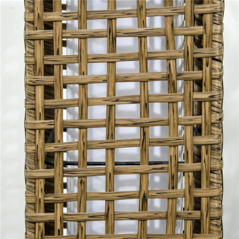 LAMPADA SOLARE DA GIARDINO CON PANNELLO DI RICARICA, IN ACCIAIO E RATTAN, 15.5X15.5X69 CM, NERO E MARRONE