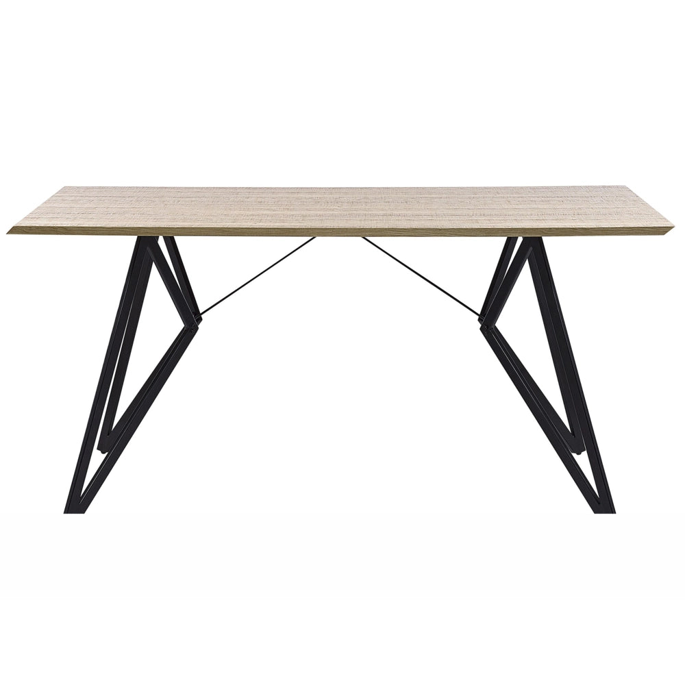 Tavolo da pranzo finitura legno chiaro 160 x 90 cm gambe in metallo Nero cucina industriale