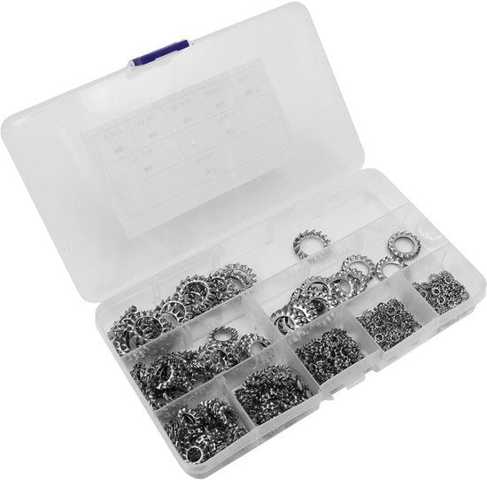 Assortimento di Slittini in Acciaio Inossidabile - Disegno Resistente agli Impatti - 300 Pezzi - Ideale per Macchine e Auto - Contenitore Pratico