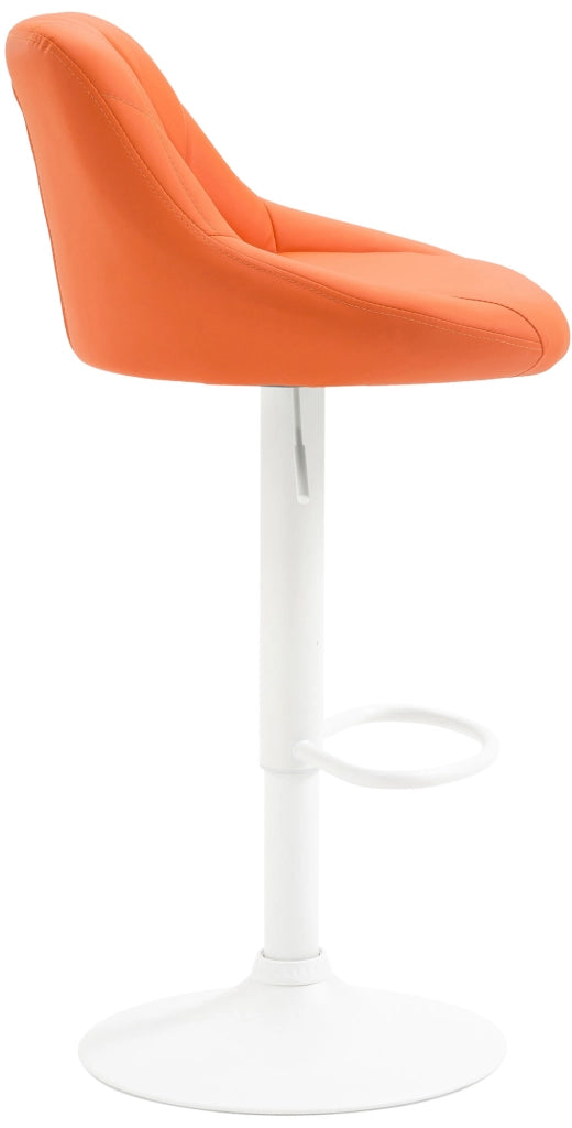Sgabello Lazio in similpelle arancione,bianco