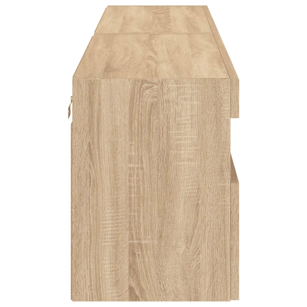 Mobile TV multimediale da parete mensola TV credenza mobile TV sala da pranzo soggiorno camera da letto luci LED 2 pezzi rovere Sonoma 80 x 30 x 40 cm marrone 02_0029181