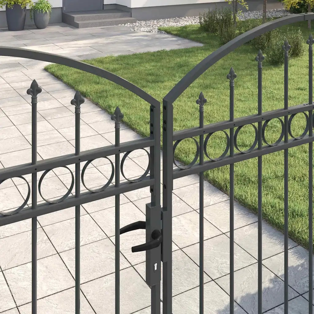 Cancello per recinzione ASSEN 301 x 200 cm Acciaio Grigio 42008935