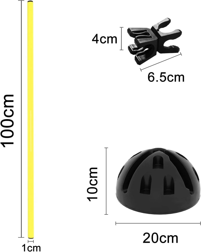 FIVMEN Agility Hostens, set di aste per allenamento per rimbalzo, dribbling e mobilità, aste slalom, hobby horse ostacoli