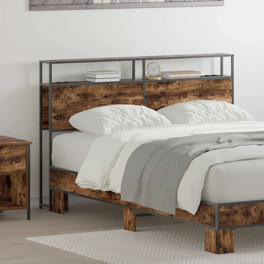 vidaXL Testata contenitore Rovere fumo 160 cm Legno multistrato