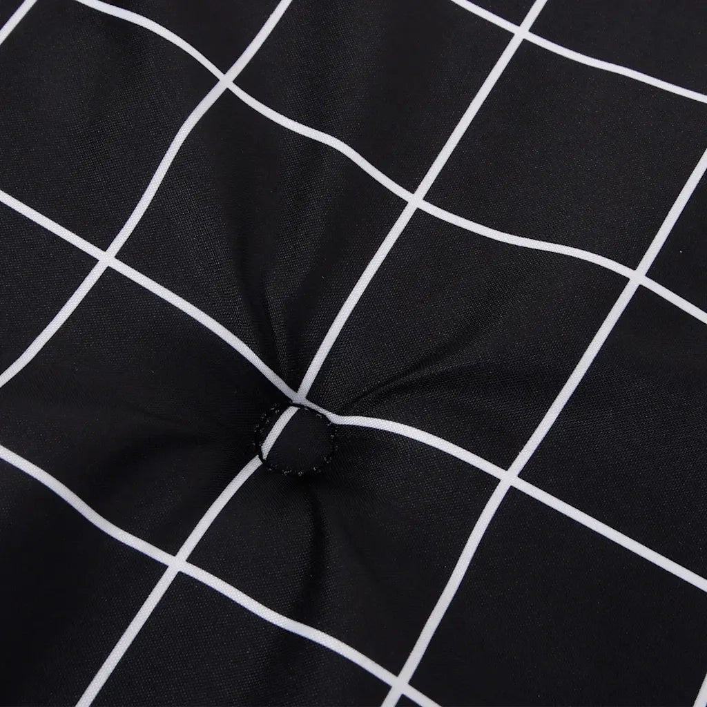 vidaXL Cuscini Sedia 4 pz Motivo a Quadri Nero 40x40x3 cm in Tessuto