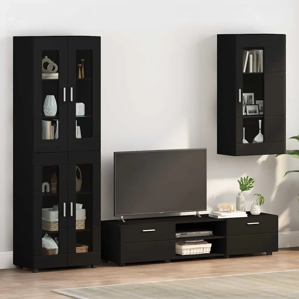 Armadio in Legno Nero 50 x 29 x 100 cm Legno multistrato