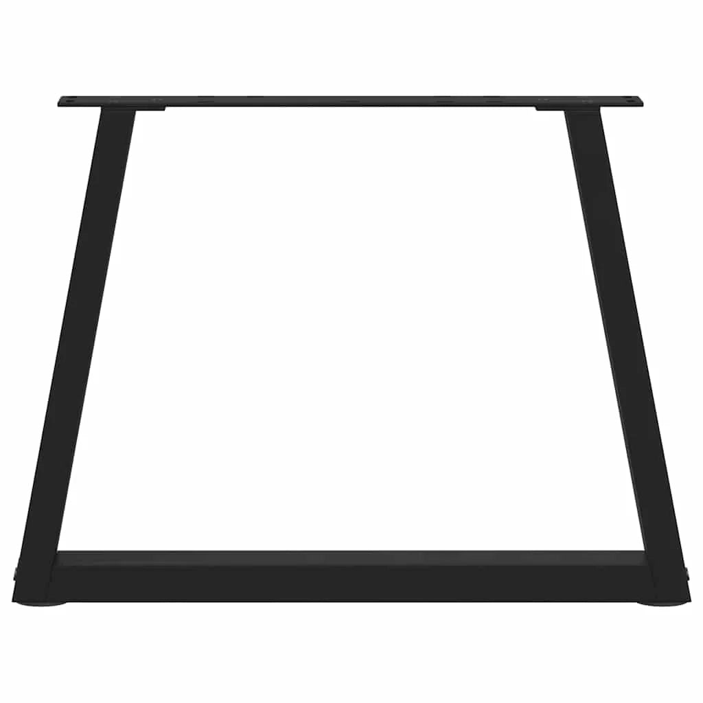 Set di 2 gambe regolabili per tavolino da caffè a forma di V 70 x 42-43,3 cm design moderno acciaio nero 02_0056851