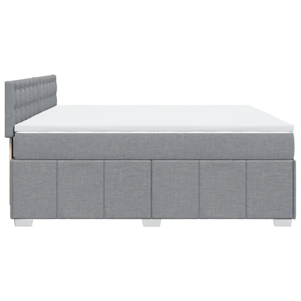 Giroletto a Molle con Materasso Grigio Chiaro180x200 cm Tessuto