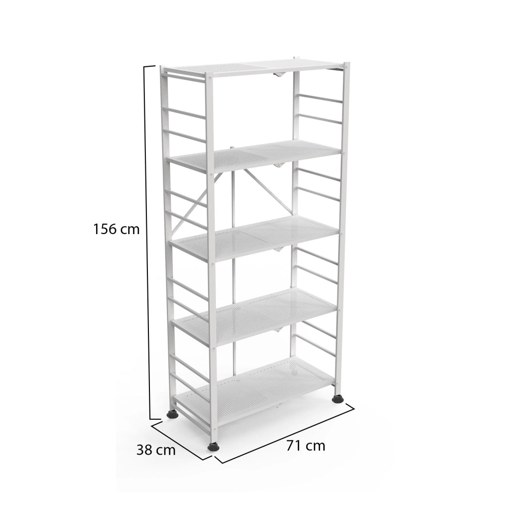 Minori, Scaffali 5 Ripiani, 71x38x156h cm Bianco