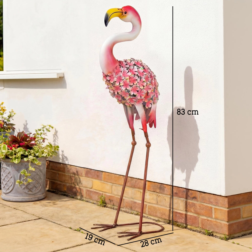 Statua Flamingo Rosa Giardino ¨C zephmum ¨C Metallo 28x19x83 cm