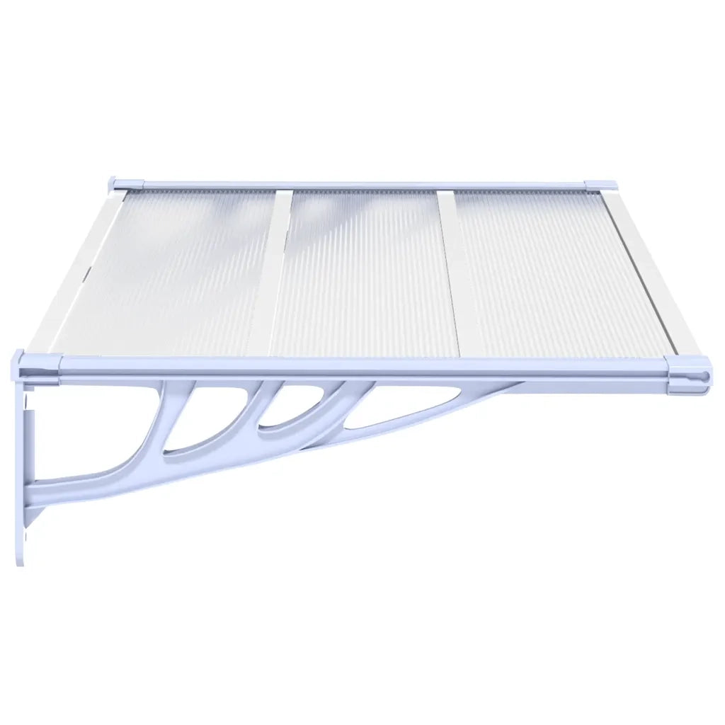 Tettoia per Porta Grigio e Trasparente 122x90 cm Policarbonato 153690