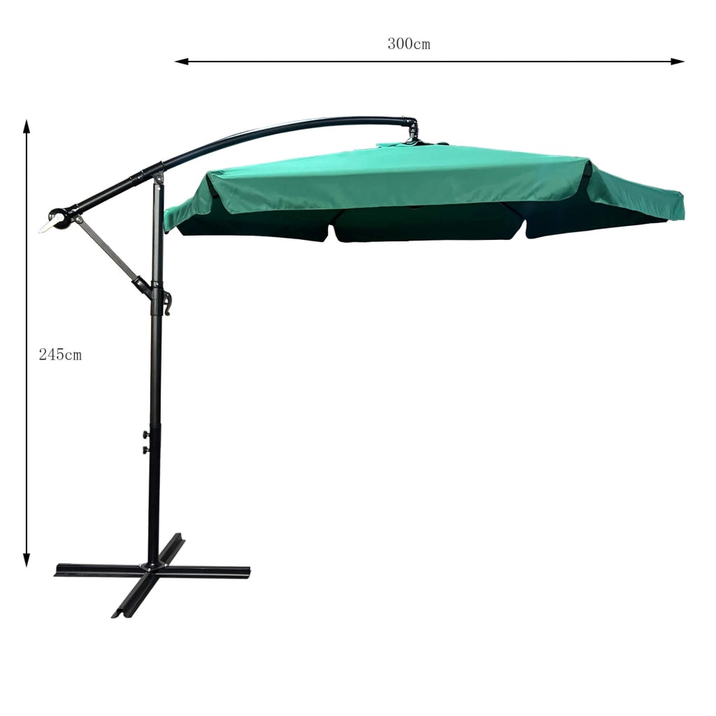 Ombrellone da giardino ASTER con protezione UV in colore rosso peso 12,1 kg dimensioni 300x300x245 cm