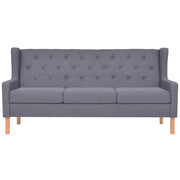 Set divano 2 pezzi 140 x 68 x 90 cm tessuto grigio 02_0020844