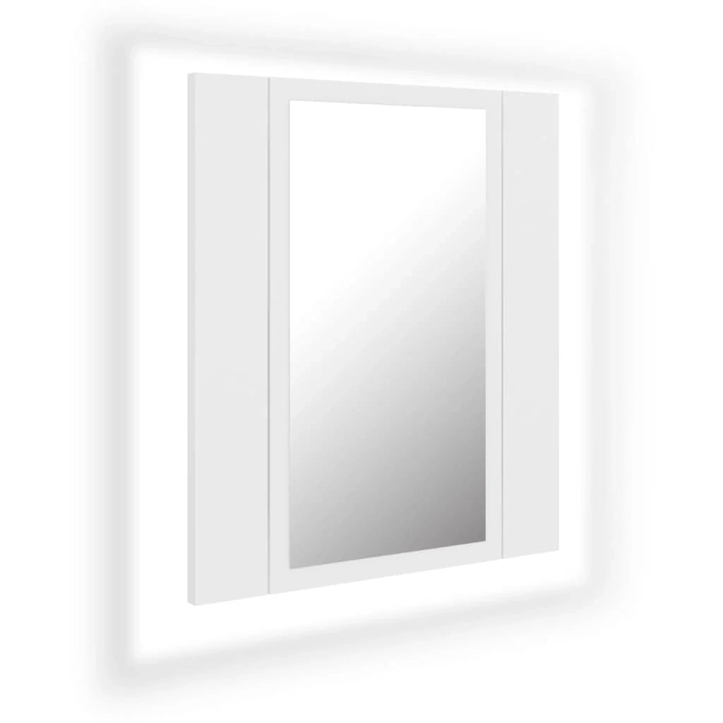 Mobiletto da bagno con specchio LED 40 x 12 x 45 cm acrilico bianco 02_0006649
